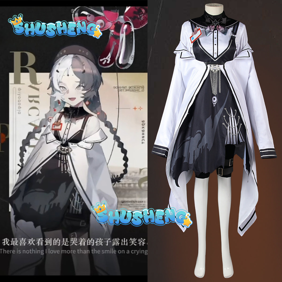 Anime Game Reverse:1999 Balloon Party Cosplay Costume Dark Dress Lolita Shoes Woman Sexy Kawaii Carnival Halloween Suit