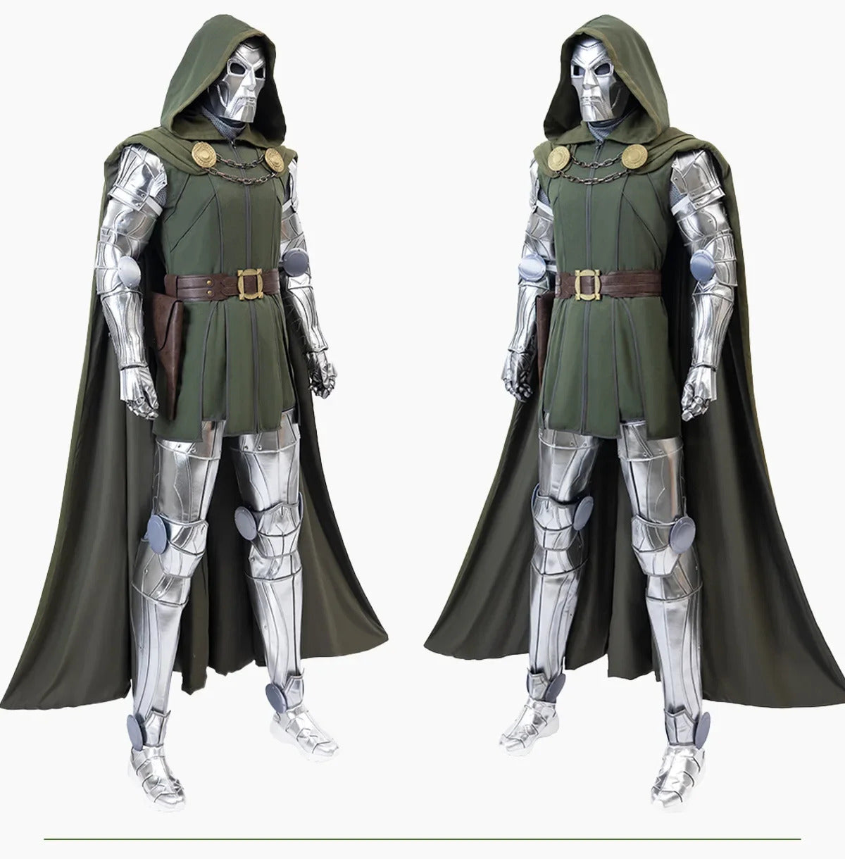 Doctor Doom Cosplay Costume Vest Jumpsuit cloak Mask Helmet Outfit Full set and Individual items Are Sold Halloween Suit Custom