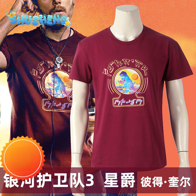 Guardians of the 3 Peter Jason Quill T Shirt Star Lord Galaxy 3 T-shirt Cosplay Costome Tees Kids Size Summer Tops Man Clothes