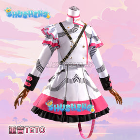 Vtuber Kasane Teto Cosplay Costume UTAU Anime Clothing Synthesizer V Teto's Wigs Halloween Virtual Singer Costume