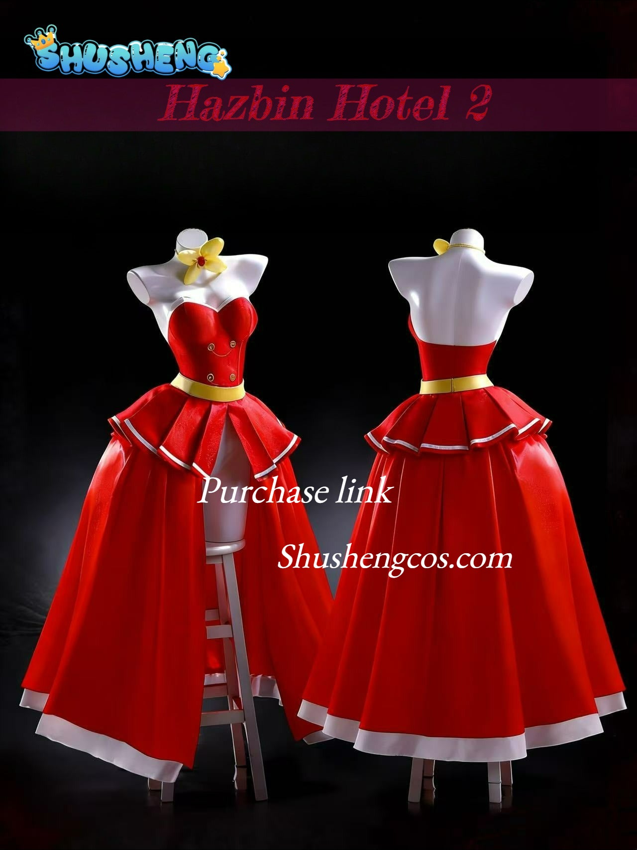 Anime Cosplay Series: Hazbin Hotel 2 -Charlie Morningstar Cosplay Red dress Costume full set Shushengcos high quality