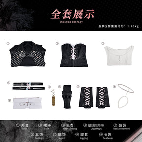Arknights Lemuen Cosplay Costume Wig Dress Jacket Uniform Outfit Leggings Festival Halloween Party Women Girls Role Play Props