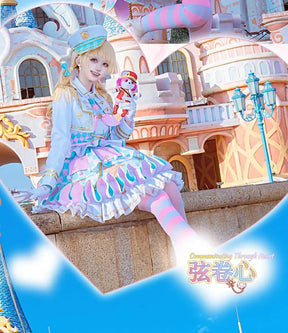Anime BanG Dream! Kokoro Tsurumaki Cosplay Costume Dress Hat Glove Coat Hat Props Full Set Halloween Sweet Woman Lolita Uniform