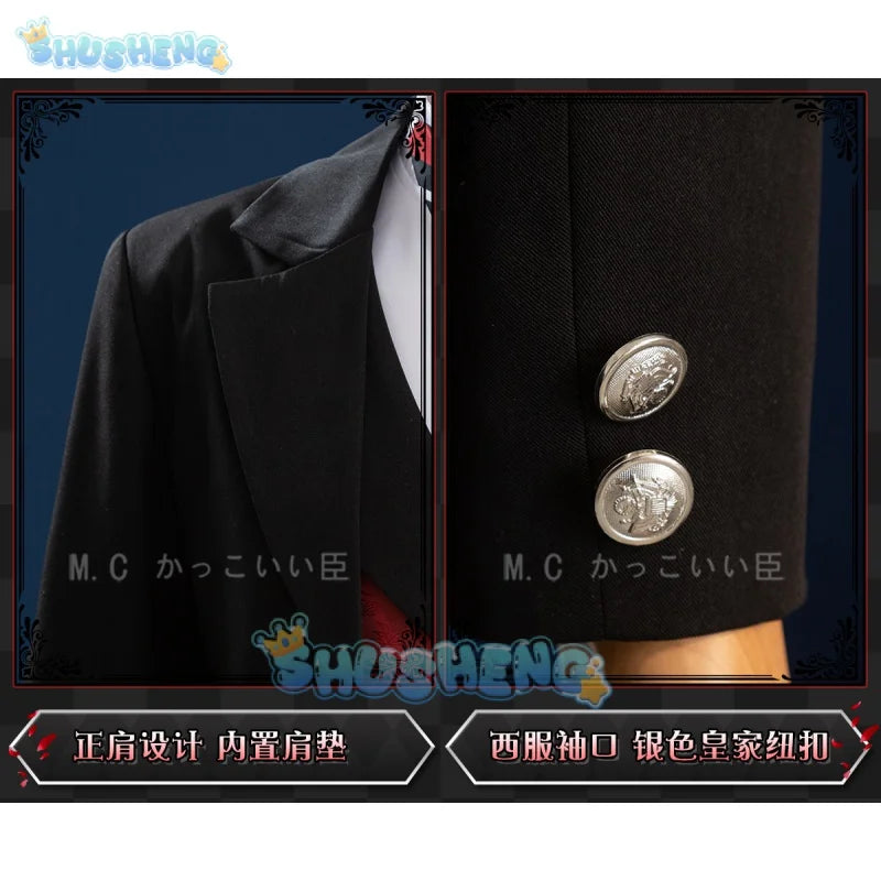 Edoga redomondo cosplay Black Butler 4 Cosplay Costume Boarding School Gregory Violet Uniform Suit Halloween Anime Clothing Full