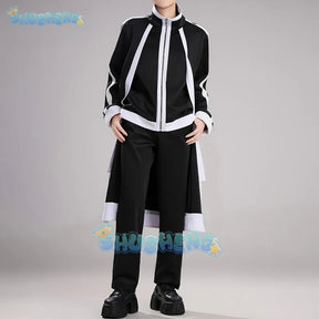 Anime Tougen Anki Shiki Ichinose Cosplay Costume Rasetsu Uniform Black White Coat Jin Kougasaki Rasetsu Academy for Women Men