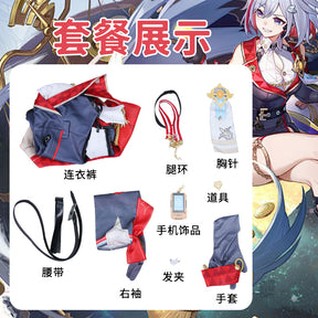 Topaz Cosplay Costume Honkai Star Rail Dress Headwear Full Set Outfits Carnival Party Gifts