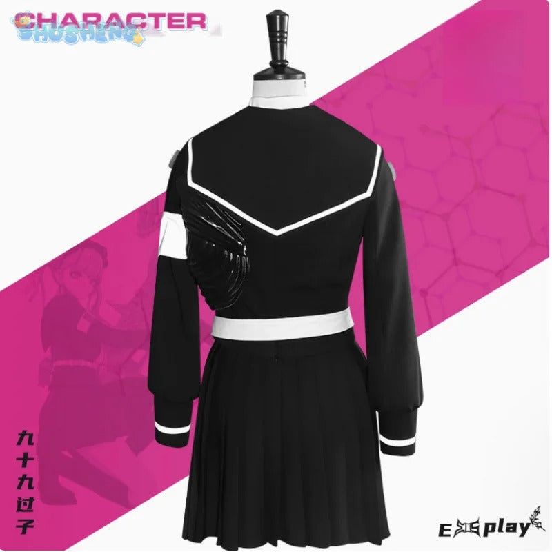 Tsukumo Kako Cosplay The Hundred Line -Last Defense Academy- Costume Halloween Women JK Uniform Coat Short Skirt Belt Tie Set