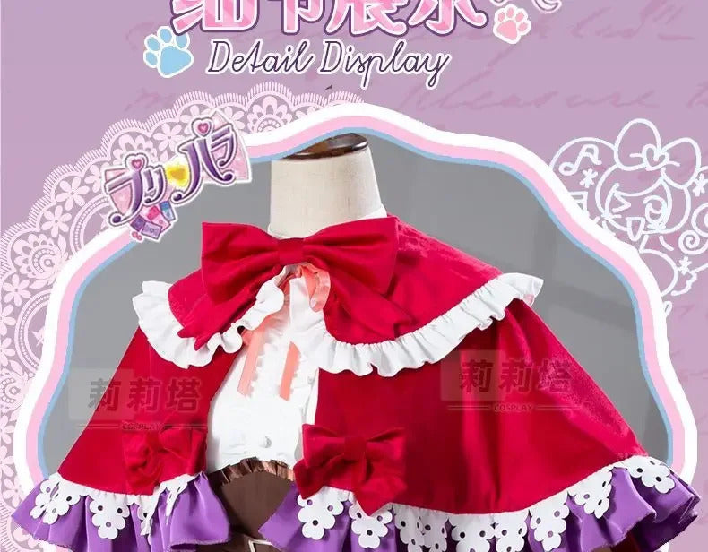 Manaka Laala cosplay 10th Anniversary Christmas red lolita dress Anime Pripara costume party gift girl accessories sweet new set