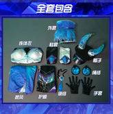Game LOL battle bat Xayah cosplay costume uniform coat cloak hat gloves women Halloween party Carnival role play outfits