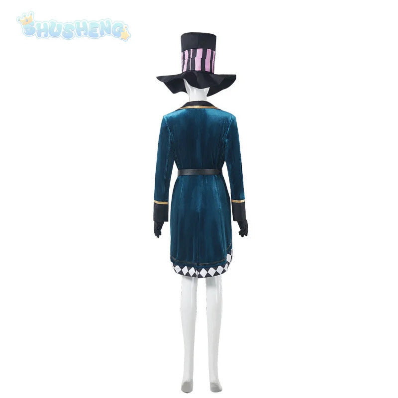 Game Alice: Madness Returns Cosplay Costume Alice Hat, Belt, Tie, Gloves, Halloween Party Magician Uniform Woman man Set S-XXXL