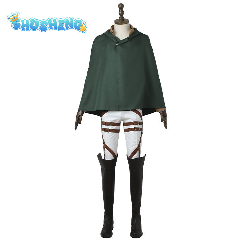 Game Eren Jaeger Cosplay Attack on Titan Complete cloak coat pants Halloween party costume full set