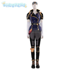 Vi The Piltover Enforcer Cosplay Game Arcane Season 2 LOL Costume Fashionable Handsome Accessories Props Shoes Halloween Uniform