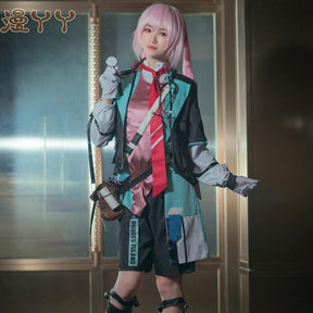 Game Arknights Ansel Cosplay Costume Rhode Island Medical Treatment Doctor Uniform Wig Shoes For Women Men Halloween Cos
