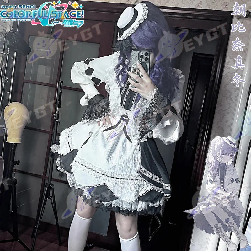 Asahina Mafuyu mfy Cosplay PRSK PJSK Five boxes Costume New Sweet Lolita Dress Halloween Party Fashion Women's Maid Uniform