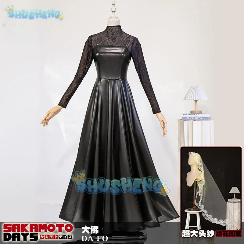 Anime Sakamoto Days Osaragi Cosplay Costume Dress Veil Stocking Assassin Taro Sakamoto Halloween Party for Women Prop