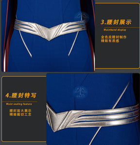 Superhero Cosplay Blue Bodysuit SuperWomen Zentai Costumes Womloak SuperGirl Cos Jumpsuit Rompers Aldult Outfits Role Play