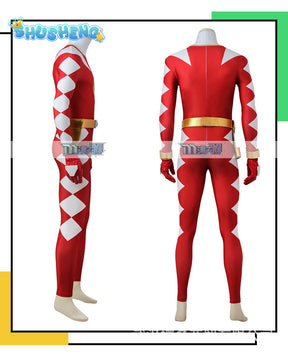 Red Kyoryu Sentai Cosplay Costume 3D Print Kyoryu Zyuranger Ranger Cosplay Costumes Green Rangers Zentai Just Bodysuit