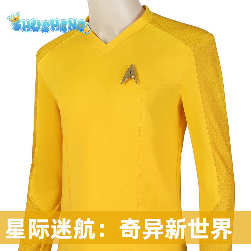 Star Movie Cosplay Trek Generations Coat Strange New Worlds Captain Christopher Pike Shirt Uniform Costume Party Carnival Suit