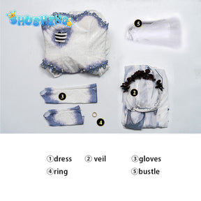 Diaguise Emily Cosplay Dress Woman Tim's Bride Victor's Wife Emily Long Dress Ghost Gothic Dress Halloween Costumes for Woman