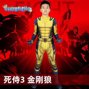 Child Movie Luxury Mask Jumpsuit Wolverine Cosplay Costume Halloween Christmas Kids New Year Costume Superhero Fantasy