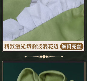 New Mikuu Matcha Sakura Green Cosplay Costume Parfait Apron Long and Wide Sleeved Dress Girl Kimono Wig Women Birthday Party Gift