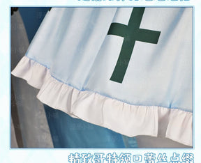 Tsukiyomi Utau Shugo Chara Cosplay Costume Mint Blue Gothic Lolita Dress with Wig For Hallowmas Christmas Role Play Women