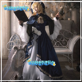 Evening Moon Watching Dress Rin Cosplay Costume Halloween Kagamine Outfits Women Gorgeous Large Hem Dress Hat