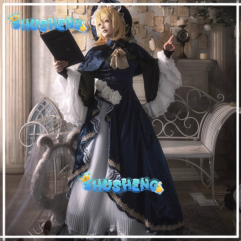 Evening Moon Watching Dress Rin Cosplay Costume Halloween Kagamine Outfits Women Gorgeous Large Hem Dress Hat