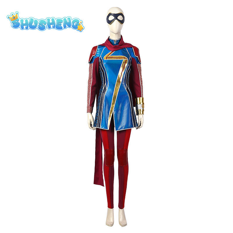 Ms.Amazing Cosplay Costume Ms Marvel Cosplay Movie Superhero Captain Marvel Bodysuit Jumpsuit Halloween Costume for Women Girls