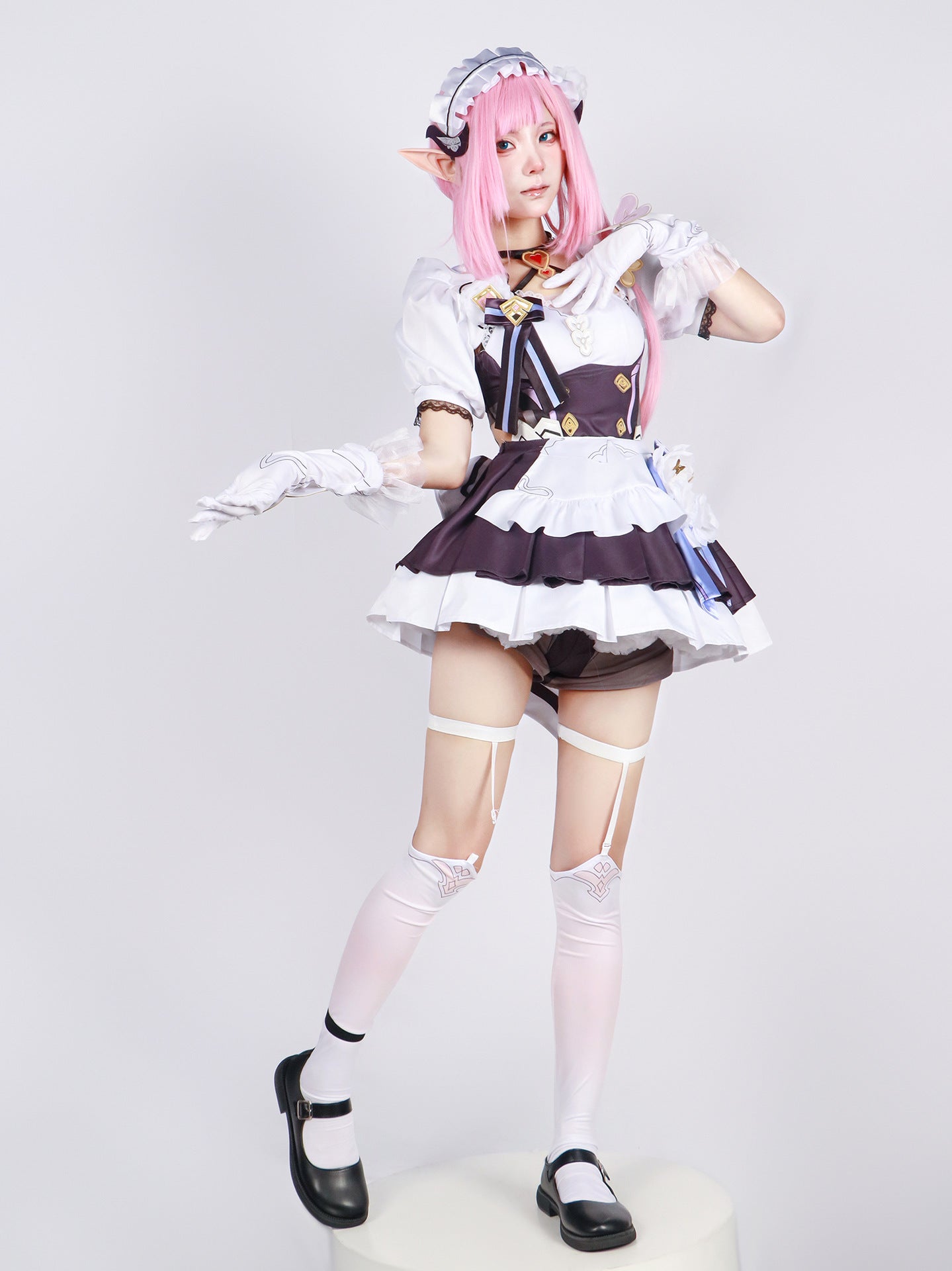 Elysia Cosplay Costume Honkai Impact 3 Carnival Maid Uniform Wig Anime Halloween Costumes Women Game