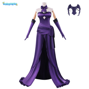 In Stock Game Fate FGO Jeanne D'Arc Cosplay Costume Jeanne Alter Purple Elegant Dress Wig Halloween Party Uniform for Women