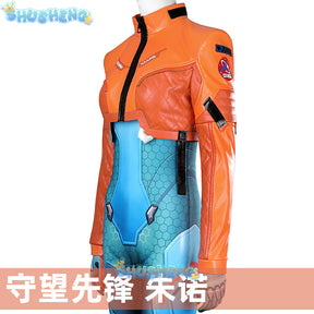 Overwatch2 Cosplay Juno Costume Leather Coat Jumpsuit Outfit Elastic Bodysuit Full Set and Individual Items Are Sold Custom Size