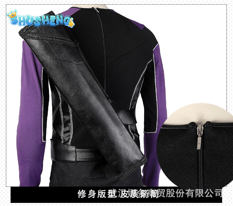 High Quality Halloween Carnival Clint Barton Costume Cosplay Superhero Hawk Armor Outfit Arrow Quiver Party Suit