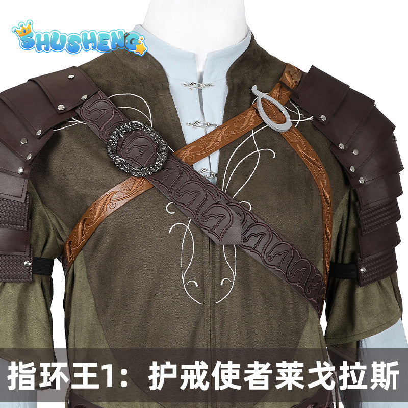 Legolas Cosplay Costume Adult Mens Elf Prince Leather Battle Suit Outfit Full Set Halloween Party Outfits Hand Made Any Size