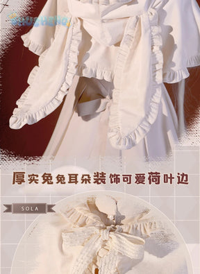 Kasugano so cosplay anime yosuno Sora costume high quality rabbit ear cloak Lolita white dress Halloween uniform in stock