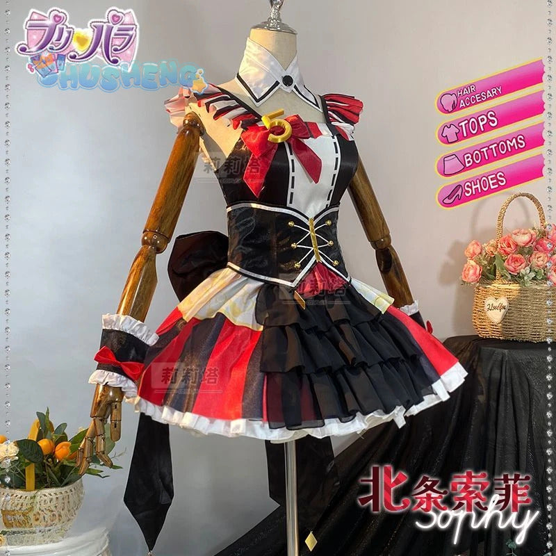 Hojo Sophy Cosplay Anime Pripara Pretty Rhythm Costume Hat gloves socks accessories cute Lolita dress Halloween party uniform