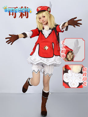 Klee Cosplay Costume Women lovely Hat Doll Dress Outfits Impact Klee Blossoming Starlight Halloween Cos Costumes