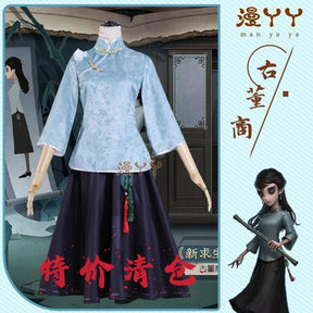 Identity V Qi Shiyi Antiquarian Game Suit Cheongsam Uniform Cosplay Costume Halloween Party Outfit Women