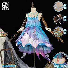 Honor of Kings Dolia Cosplay Wig 80cm Long New Heroine Mermaid Doria Blue Cosplay Anime Heat Resistant Synthetic Wigs