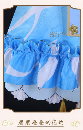 Genshin Impact Kamisato Ayaka New Skin Cosplay Costume Ayaka New Outfits Springbloom Missive Dress Hat Fan Ayaka Dress