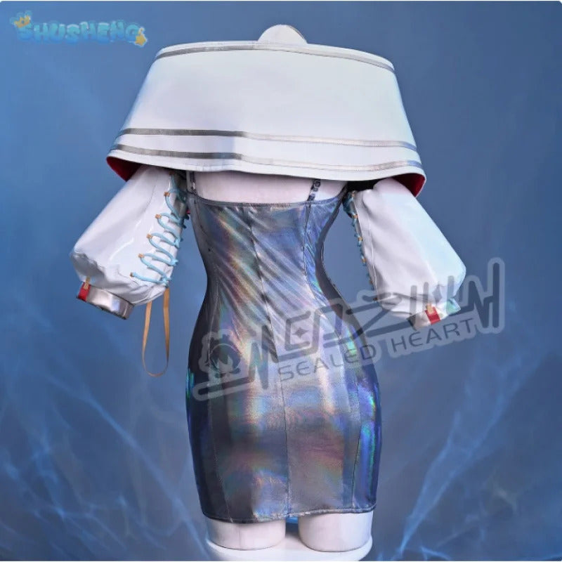 Game Reverse:1999 Hissabeth Cosplay Costume Halloween party laser leather dress jacket props wig accessories women sexy new set