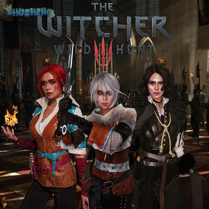 Game Witcher 3 Wild Hunt Cosplay Yennefer of Vengerberg Costume Halloween party fashion leather jacket vest gloves pants suit