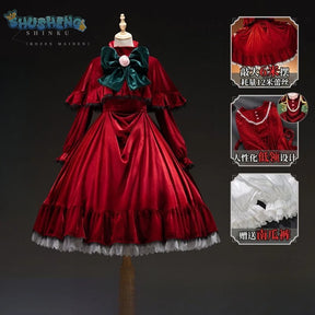 Rozen Maiden Shinku Cosplay Pure Rubin Costume Cloak accessories Props Halloween carnival gorgeous red oversized dress set