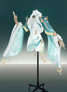 Shusheng-R Genshin Impact Zibai Cosplay Costume Role Play Women Girls Elegant Halloween Party Dress Suit Full Set