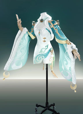 Shusheng-R Genshin Impact Zibai Cosplay Costume Role Play Women Girls Elegant Halloween Party Dress Suit Full Set