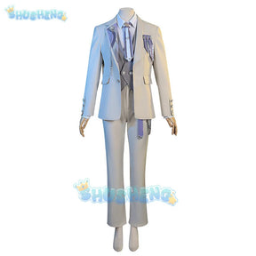 Shusheng-N Love and Deepspace Xavier Cosplay Costume Birthday Outfit Uniform Suit Brooch Halloween Party for Women Men Carnival Props