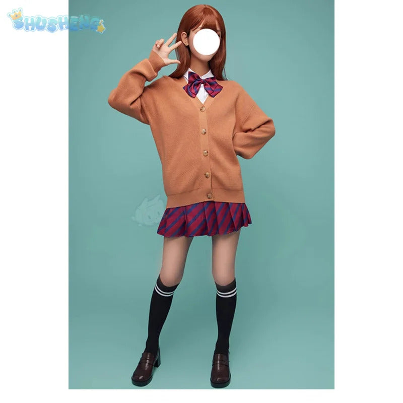 Anime Yamai Ren Komi Can't Communicate Cosplay Costume Halloween Carnival Sweet JK Uniform Sweater Coat Socks Women's Man Set
