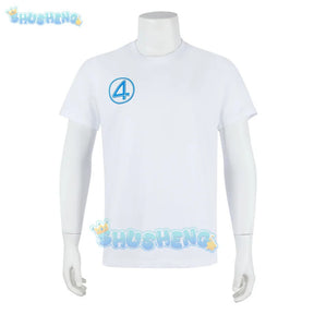 Fantastic Four Mr.Fantastic Invisible Woman Human Torch The Thing Cosplay Costume White Short Sleeve Uniform Halloween Carnival
