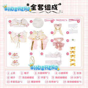 Cosplay Game VTuber Ace Taffy Cosplay Costume Wig YouTuber Ace Taffy Pink Dress Headwear Gloves Stockings Set Convention Event