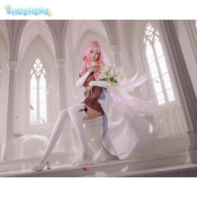 Anime Guilty Crown Inori Yuzuriha Cosplay Costume Women's new elegant Halloween party dress wig accessories props uniform set